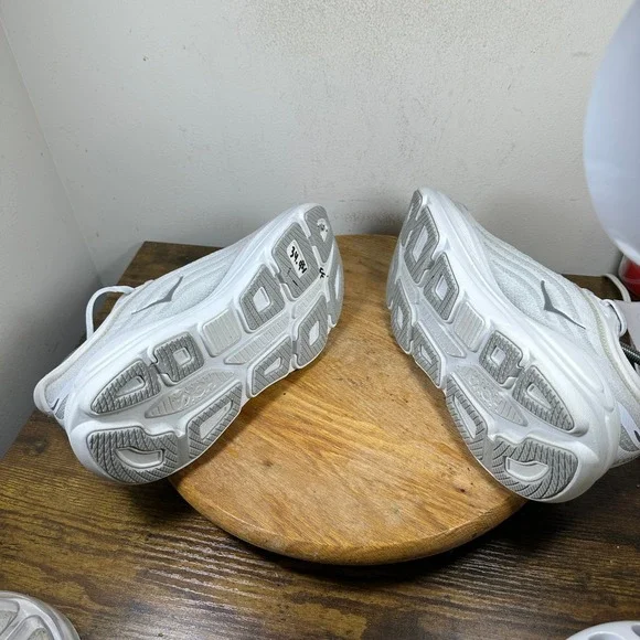 Hoka One One Bondi 9 Silver White Running Shoes 1127952-SDSTS Womens 10B - Picture 6 of 8